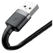Baseus Cafule kabelis izturīgs neilona pīts vads Usb  Lightning Qc3.0 2.4A 0,5M melns-pelēks Calklf-Ag1 Taxxag1 6953156274938