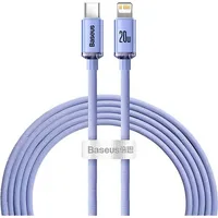 Baseus Crystal cable Usb-C to Lightning, 20W, Pd, 2M Violet Cajy000305  6932172602796