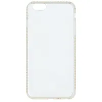 Beeyo Diamond Frame Aizmugurējais Silikona Apvalks priekš Apple iPhone 6 Plus Caurspīdīgs - Zeltains  Gsm024187 5900495514578