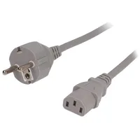 Cable 3X0.75Mm2 Cee 7/7 E/F plug,IEC C13 female Pvc 1.8M  Sn310-3/07/1.8Gy
