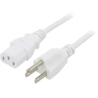 Cable 3X18Awg Iec C13 female,NEMA 5-15 B plug Pvc 1.8M  Sn22-3/18/1.8Wh