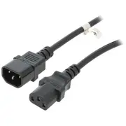 Cable 3X1Mm2 Iec C13 female,IEC C14 male Pvc 3M black 10A  Wn112-3/10/3Bk 95287