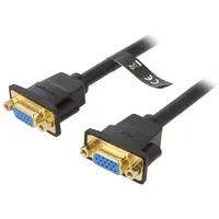 Cable D-Sub 15Pin Hd plug,both sides black 1M Core Cu 30Awg  Dahbf