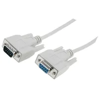 Cable D-Sub 9Pin socket,D-Sub plug 10M grey  Ak-610203-100-E