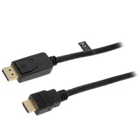 Cable Displayport 1.2 plug,HDMI plug 5M black  Cv0129