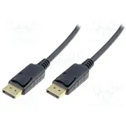 Cable Displayport plug,both sides 15M black 28Awg  Ak-340100-150-S