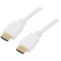 Cable Hdcp 2.2,Hdmi 1.4 Hdmi plug,both sides Pvc 3M white  Goobay-60908 60908