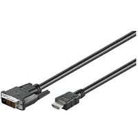 Cable Hdmi 1.4 Dvi-D 181 plug,HDMI plug 2M black  Hdmi-Dv020.020 50580