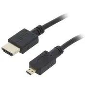Cable Hdmi-Micro Hdmi 3M V.2.0/Blk Cc-Hdmid-10 Gembird  8716309072861 1178025