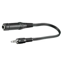 Cable Jack 3.5Mm 3Pin plug,Jack 6,3Mm socket 0.2M black  Avk-323-0020 50470