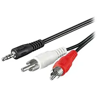 Cable Jack 3.5Mm 3Pin plug,RCA plug x2 10M black  Cable-458/10 50441