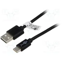 Cable Usb 2.0 A plug,USB C plug nickel plated 3M black  Usb.c-M/A-M-03 55469