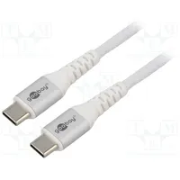 Cable Usb 2.0 C plug,both sides 3M white 0.48Gbps 60W 3A  Goobay-70195 70192