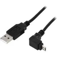 Cable Usb 2.0 A plug,USB B micro plug Angle 1.8M black  Usb-Mic90/1.8Bk 95343