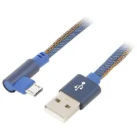 Cable Usb 2.0 A plug,USB B micro plug Angle 1M blue  Cc-Usb2J-Ammbml1Bl Cc-Usb2J-Ammbml-1M-Bl