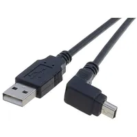 Cable Usb 2.0 A plug,USB B mini plug angle 1.8M black  Tcab-123 93971