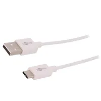 Cable Usb 2.0 A plug,USB C plug 1M white Core Cu 480Mbps  Usb-Usbc-1.0-Wh 45563