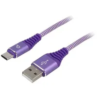 Cable Usb 2.0 A plug,USB C plug gold-plated 1M violet  Cc-Usb2B-Amcm-1Pw Cc-Usb2B-Amcm-1M-Pw