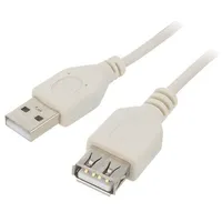 Cable Usb 2.0 A socket,USB plug 0.75M beige Pvc  Cc-Usb2-Amaf-75/3 Cc-Usb2-Amaf-75Cm/300