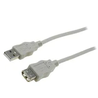 Cable Usb 2.0 A socket,USB plug nickel plated 1.8M  Ak-300202-018-E