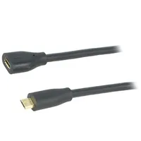 Cable Usb 2.0 B micro socket,USB plug 1M black  Cu0121