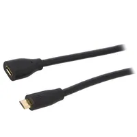 Cable Usb 2.0 B micro socket,USB plug 2M black  Cu0123