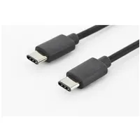 Cable Usb 2.0 C plug,both sides nickel plated 1.8M black  Ak-300138-018-S