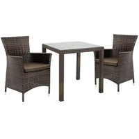 Dārza mēbeļu komplekts Wicker galds un 2 krēsli, tumši brūns  K133481 4741617103505