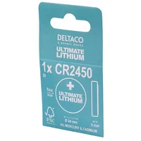 Deltaco Ultimate litija akumulators, 3V, Cr2450 pogelements, 1 iepakojums  202212141013 733304805569 Ult-Cr2450-1P