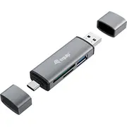Equip 245460 karscaronu lasītājs Usb 3.2 Gen 1 3.1 Type-A/Type-C Pelēks  4015867227237