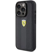 Ferrari Pu Leather Hot Stamp Groove Pattern Case for iPhone 15 Pro Black  Fehcp15Lp3Grk 3666339229764