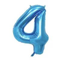 Folat Folija 1M gaisa balons Cipars 4 Glossy Blue  Rf-Fol-4-Bl 4752219011556