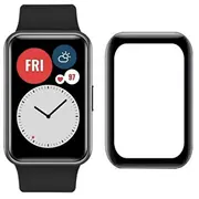 Fusion Nano 9H aizsargstikls pilnam ekrānam Huawei Watch Fit melns  4752243022719 Fsn-Tg5D-Hwf