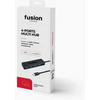 Fusion Usb-C līdz 4 x Usb 3.0 sadalītājs 5 Gb s melns Eu Blister Fus4Hubc30Bk  4752243031728
