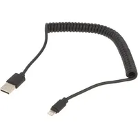 Gembird Spiral Cable Usb Male - Apple Lightning 1.5M Black  Cc-Lmam-1.5M 8716309097666