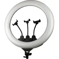 Gredzenveida Led lampa ar regulējamo statīvu / Riņķa Selfie 20W Ø 36 cm 160 240 diodi Usb silti - neitrāli auskti balta  Bt-Rl014 4752233010214