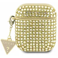 Guess Gua2Hdgtpd Airpods 1 2 cover złoty gold Rhinestone Triangle Charm  3666339120634
