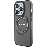 Guess Pc Tpu Flowers Ring Glossy Logo Magsafe Case for iPhone 15 Pro Black  Guhmp15Lhfwfck 3666339221300