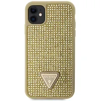 Guess Rhinestones Triangle Metal Logo Case for iPhone 11 Gold  Guhcn61Hdgtpd 3666339129323