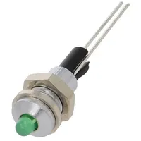 Indicator Led prominent green Ø6Mm for Pcb brass Øled 3Mm  2663.8081