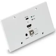 Lindy 150M Cat.6 Hdmi 4K60 Amp Type C Hdbaset Eu Wall Plate Kvm Extender, Transmitter  38388 4002888383882