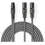 Kabelis Nedis 2X Xlr M - F 1.5M  Coth15020Gy15 5412810295609