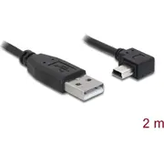 Kabelis Usb 2.0 Am  mini-BM 5Pin taisns leņķis 2M, Delock 82682 4043619826827