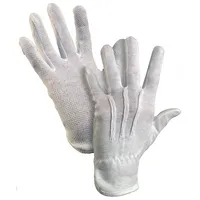 Kokvilnas darba cimdi pirkstaiņi ar gumijas punktiem vienā pusē izmēru M/8, balti, pāris  400-01738