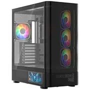 Pc case Volcano Aq400 Argb Midi Black  Mc-A-Aq400-4Fa-B 5903560983088 Komcpod0Aq400Bk