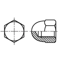 Nut hexagonal M5 0.8 polyamide 8Mm Bn 83 Din 1587 dome  B5/Bn83 1400649