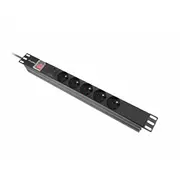Pdu rack power strip 19 inch 1U 16A 5X230V 2M black C14  Pdu-05E-0200-Iec-Bk 5901969441765 Nulagtp00000065
