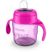 Philips Avent Easy Sip mācību krūzīte ar rokturiem,  6M, 200Ml, silikona snīpis, rozā Scf551/03 8710103854364