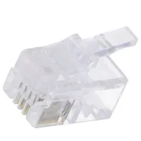 Plug Rj10 Pin 4 unshielded gold-plated Layout 4P4C for cable  Log-Mp0017 Mp0017