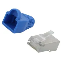 Plug Rj45 Pin 8 Cat 5E shielded,with protection gold-plated  Log-Mp0014 Mp0014